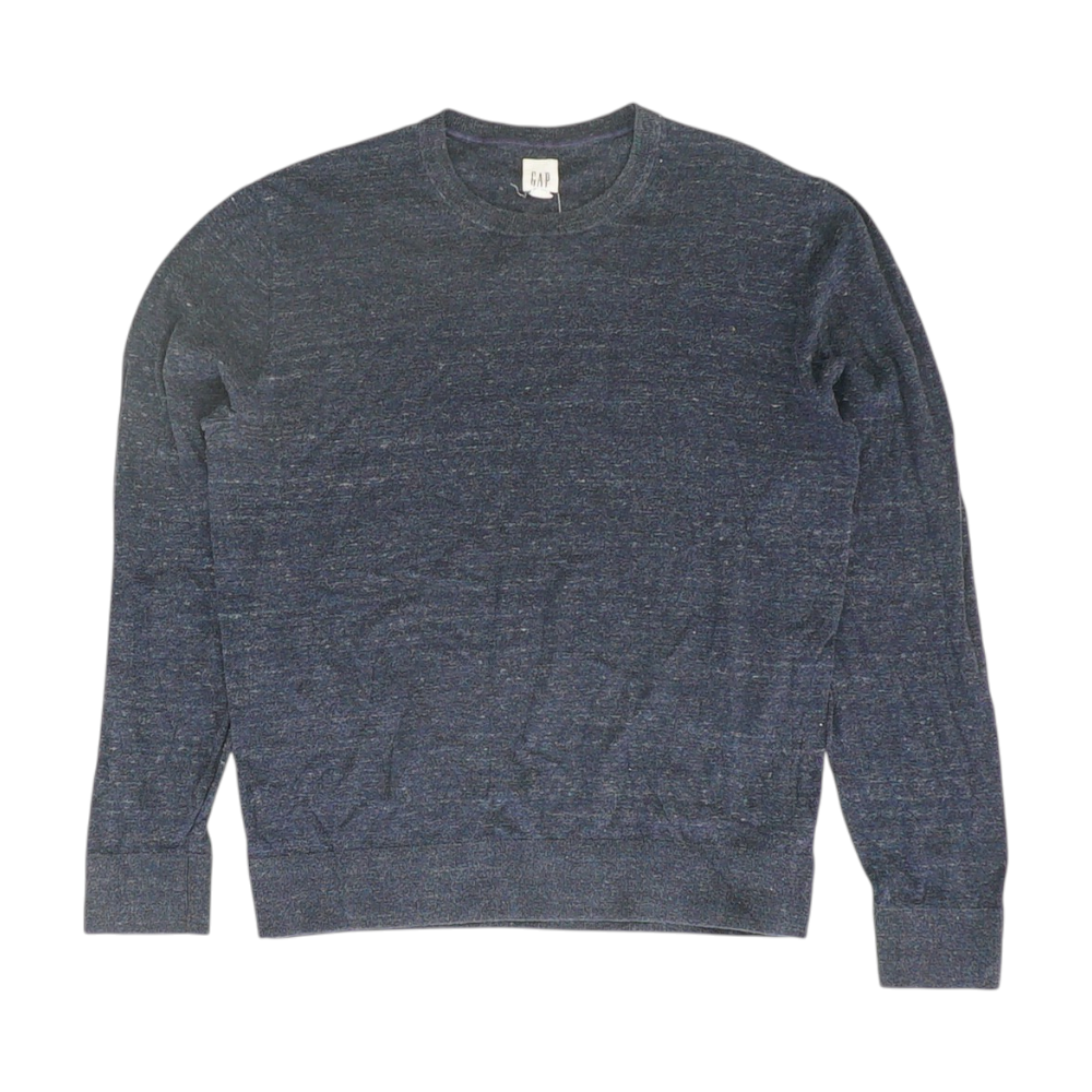 Blue Solid Pullover Sweater