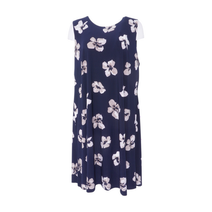 Navy Plus Floral Midi Dress