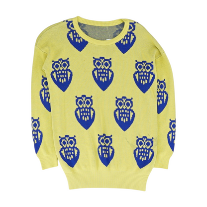 Yellow Graphic Pullover Sweater