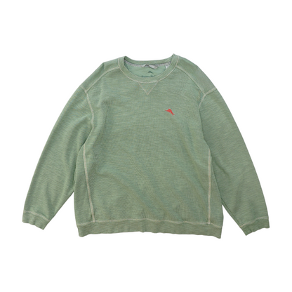 Green Solid Sweatshirt Pullover