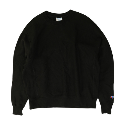 Black Solid Sweatshirt Pullover