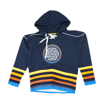 Navy Abstract Hoodie Pullover
