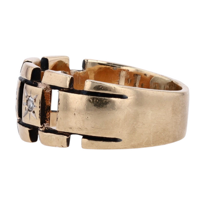 14K Yellow Gold Diamond Band Ring
