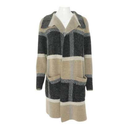 Gray Plaid Cardigan Sweater