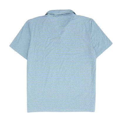 Blue Striped Short Sleeve Polo