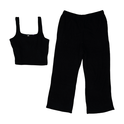 Black Solid Pajama Set