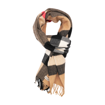 Archive Beige Check Cashmere Scarf