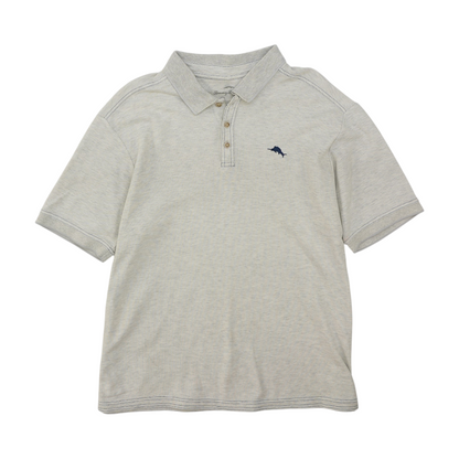 Gray Solid Short Sleeve Polo