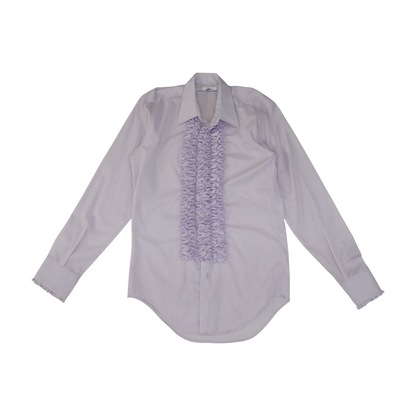 Purple Solid Tuxedo Button Down