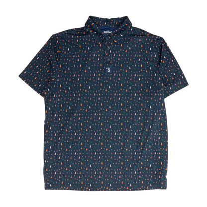 Navy Graphic Short Sleeve Polo
