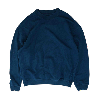 Blue Solid Sweatshirt Pullover