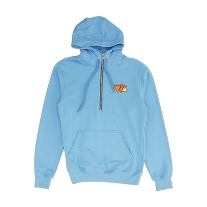 Blue Solid Hoodie Pullover