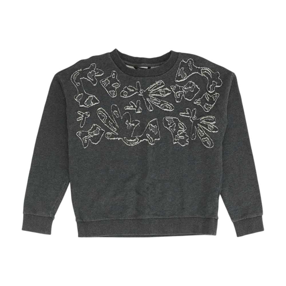 Gray Solid Sweatshirt Pullover