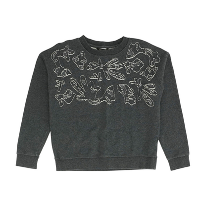 Gray Solid Sweatshirt Pullover