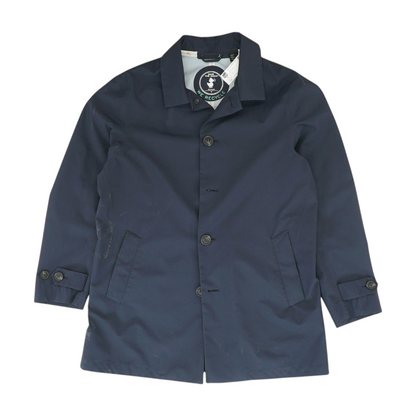 Navy Solid Rain Coat