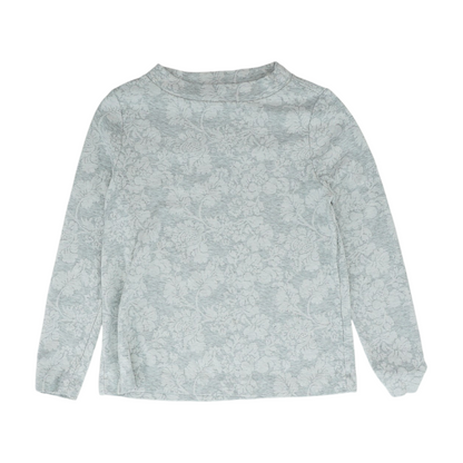 Gray Floral Pullover Sweater