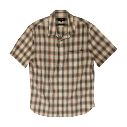 Gray Plaid Short Sleeve Button Down