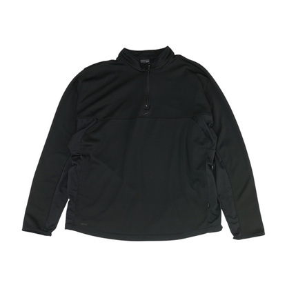 Black Solid 1/4 Zip Pullover