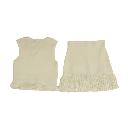 Ivory Solid Skirt Set