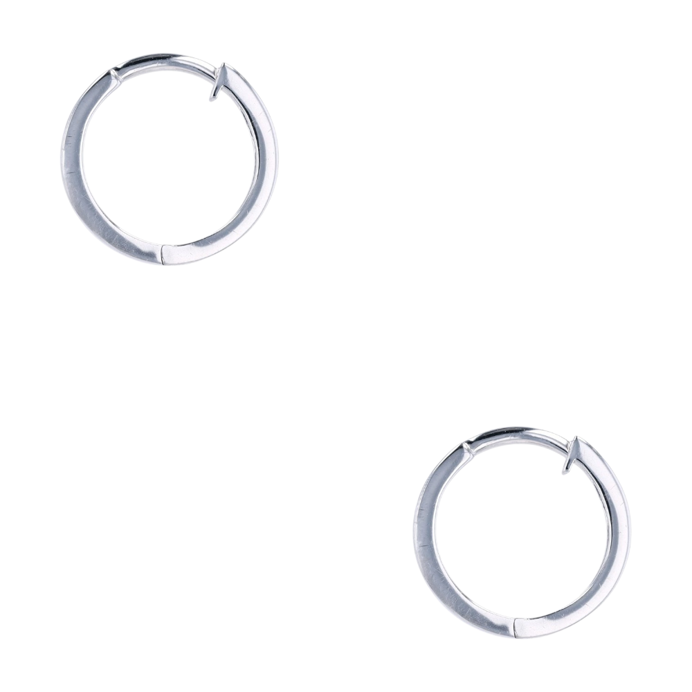 14K White Gold Hoop Earrings – Image 2