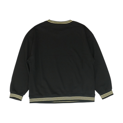 Black Solid Sweatshirt Pullover