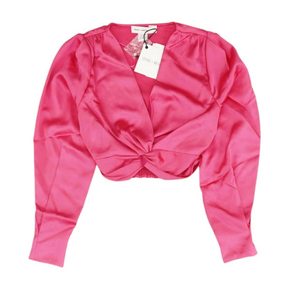 Pink Solid Long Sleeve Blouse