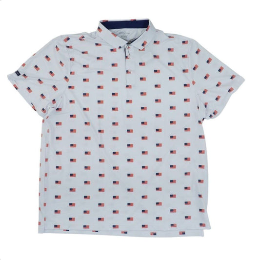 White Big & Tall Graphic Short Sleeve Polo