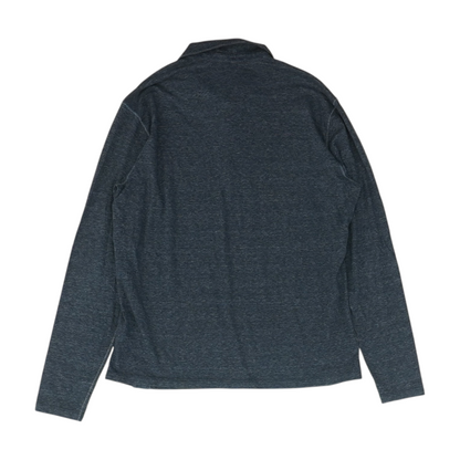 Navy Solid Long Sleeve Polo
