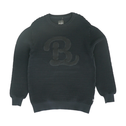 Black Solid Sweatshirt Pullover