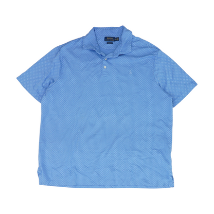 Blue Polka Dot Short Sleeve Polo