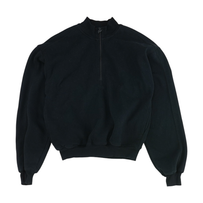 Black Solid 1/4 Zip Pullover