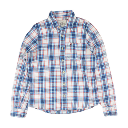 White Plaid Flannel Button Down