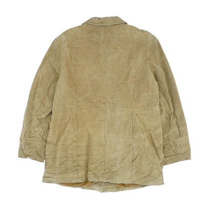 Vintage Tan Solid Leather Jacket