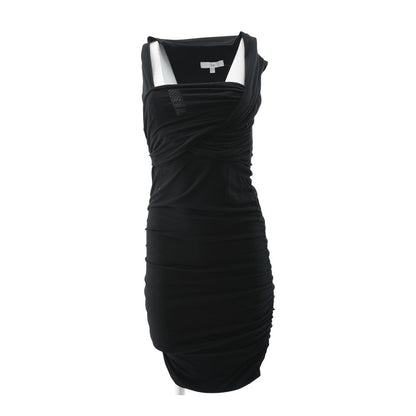 Black Solid Midi Dress