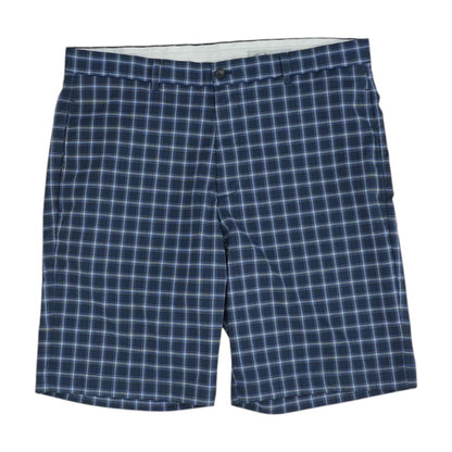 Navy Check Active Shorts