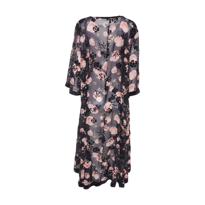 Black Plus Floral Robe