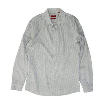 White Striped Long Sleeve Button Down