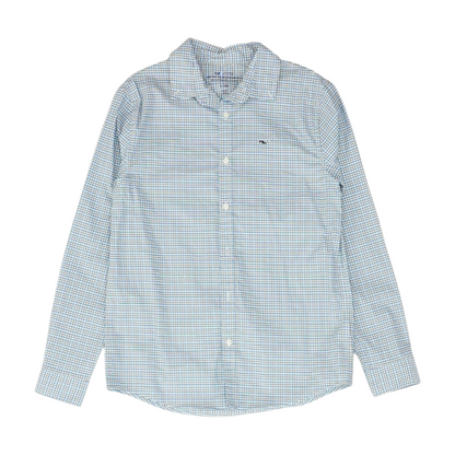 Blue Plaid Long Sleeve Button Down