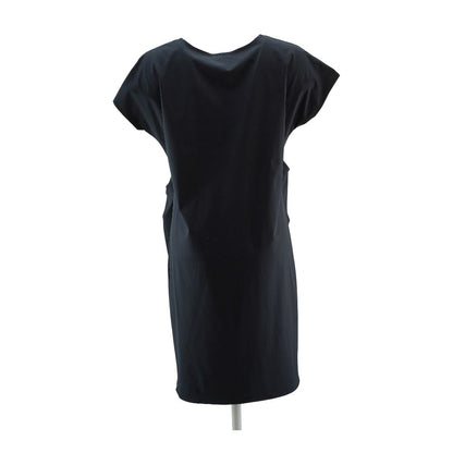 Navy Solid Midi Dress