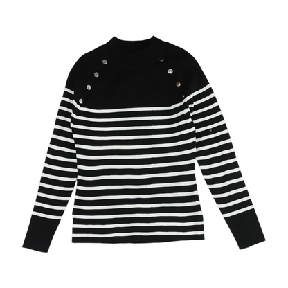 Black Striped Pullover Sweater