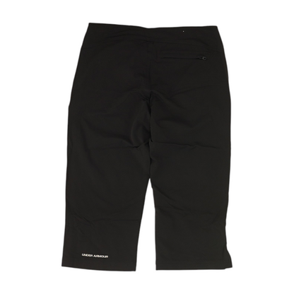 Black Solid Active Capris