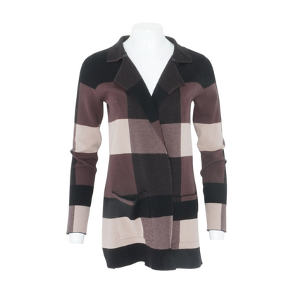 Brown Check Cardigan Sweater
