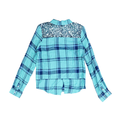 Blue Plaid Long Sleeve Button Down