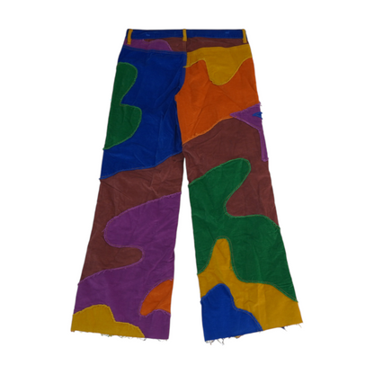 Multi Color Block Wide Leg Pants