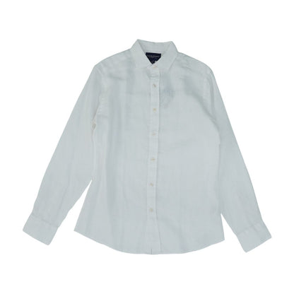 White Solid Long Sleeve Button Down