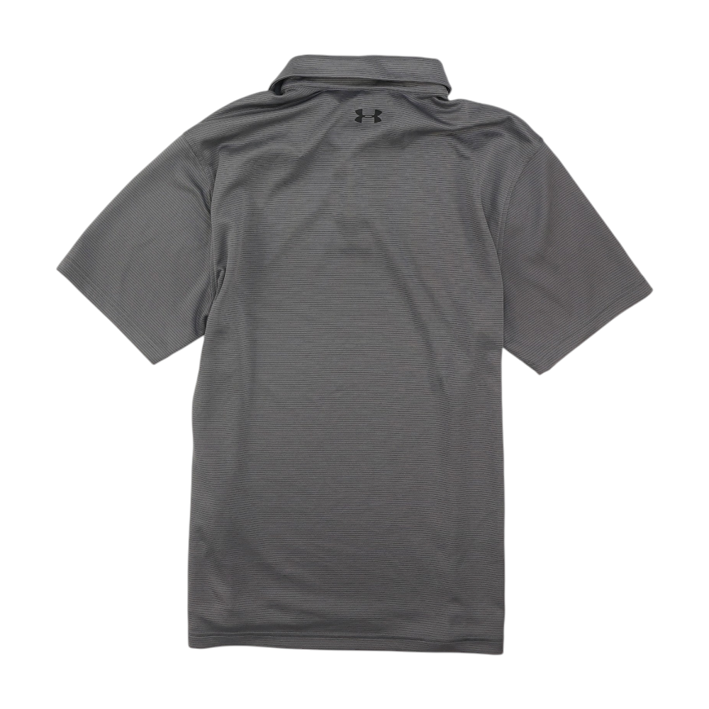 Gray Striped Short Sleeve Polo