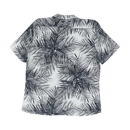 Gray Print Short Sleeve Button Down