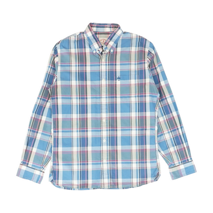 Blue Plaid Long Sleeve Button Down