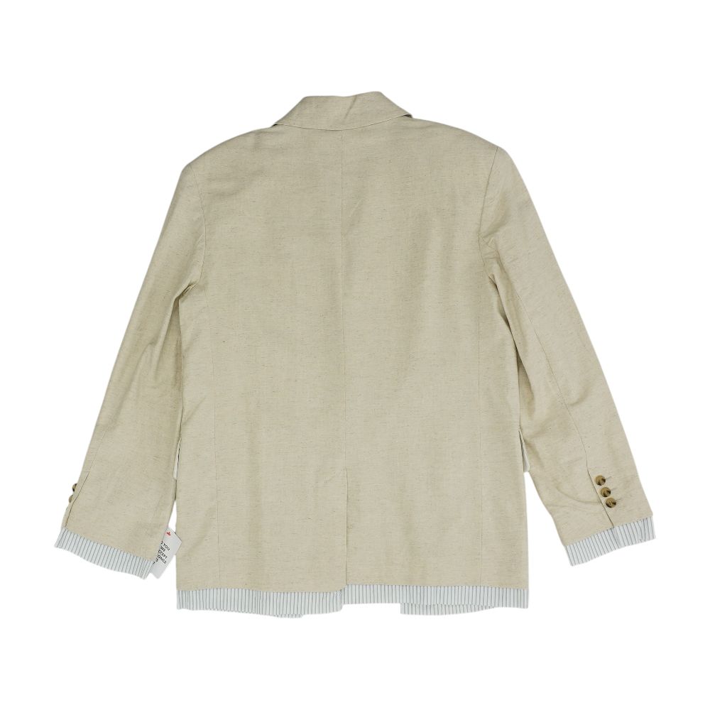 Beige Solid Blazer