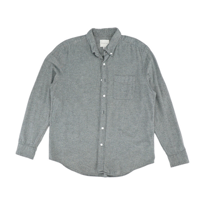 Gray Solid Flannel Button Down
